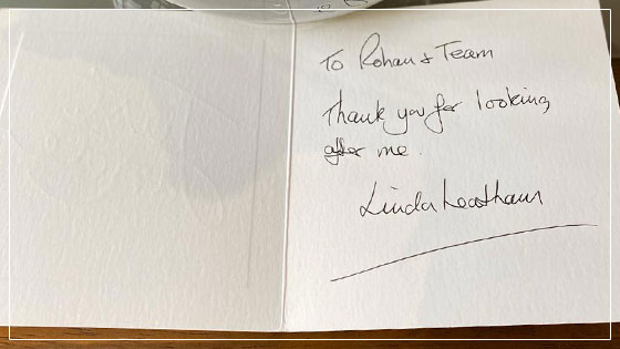 thank you card - leicester dentist